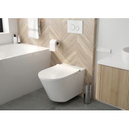 Oltens SmartFrisk miska WC wisząca myjąca z powłoką SmartClean z deską biała 42038000