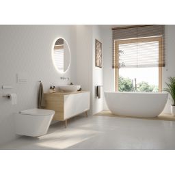 Oltens SmartFrisk miska WC wisząca myjąca z powłoką SmartClean z deską biała 42038000