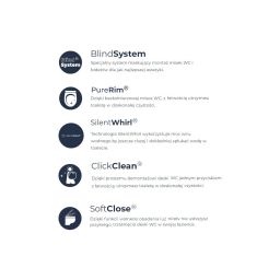 Zestaw Oltens Hamnes Stille miska WC wisząca PureRim spłukiwanie wirowe z deską wolnoopadającą biały 42023000