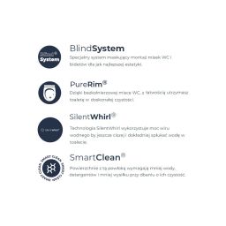 Oltens Hamnes Kort Stille miska WC wisząca bez kołnierza ze spłukiwaniem wirowym z powłoką SmartClean biały połysk 42524000