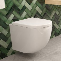 Zestaw Oltens Hamnes miska WC wisząca PureRim z powłoką SmartClean z deską wolnoopadającą 42514000