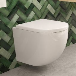 Zestaw Oltens Hamnes Stille miska WC wisząca PureRim z powłoką SmartClean spłukiwanie wirowe z deską wolnoopadającą biały 42523000