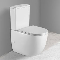 Oltens Hamnes Stille kompakt miska WC z powłoką SmartClean spłukiwanie wirowe z deską Ovan wolnoopadającą biały 44503000