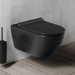 GSI Pura miska WC wisząca bez kołnierza Swirlflush czarna dual-mat 881526