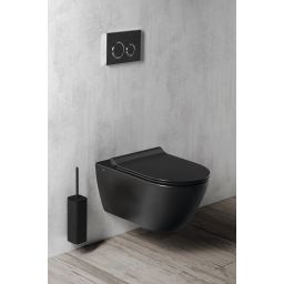GSI Pura miska WC wisząca bez kołnierza Swirlflush czarna dual-mat 881526