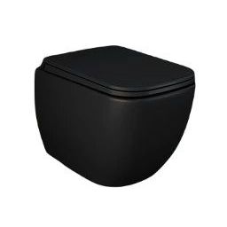 Rak Ceramics Feeling miska WC z deską wolnoopadającą wisząca bez kołnierza czarny mat METRFEEL5SET
