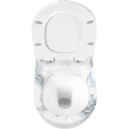 Rea Carlos zestaw miska z deską wisząca bez kołnierza imitacja kamienia biały mat REA-C8003