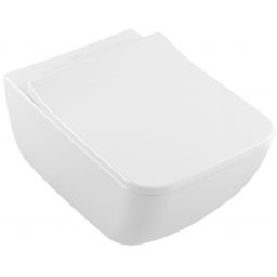 Villeroy & Boch Venticello combi-Pack miska WC wisząca bez kołnierza CeramicPlus z deską wolnoopadającą Weiss Alpin 4611RSR1