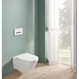 Villeroy & Boch Subway Universo TwistFlush Combi-Pack miska WC wisząca bez kołnierza CermicPlus z deską wolnoopadającą Weiss Alpin 4670T9R1