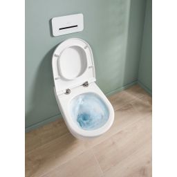 Villeroy & Boch Subway Universo TwistFlush Combi-Pack miska WC wisząca bez kołnierza CermicPlus z deską wolnoopadającą Weiss Alpin 4670T9R1