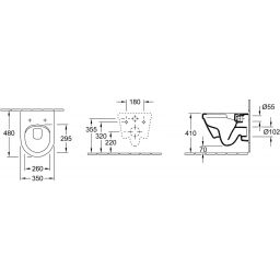 Villeroy & Boch Architectura miska WC bez kołnierza wisząca CeramicPlus Weiss Alpin 4687R0R1