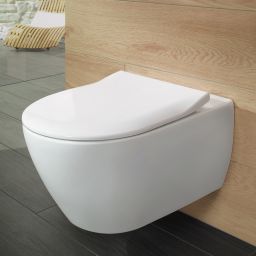 Villeroy & Boch Subway 2.0 Combi-Pack miska WC wisząca bez kołnierza CeramicPlus z deską wolnoopadającą Weiss Alpin 5614R2R1