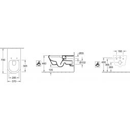 Villeroy & Boch Vita miska WC wisząca dla niepełnosprawnych biała 5649R0R1