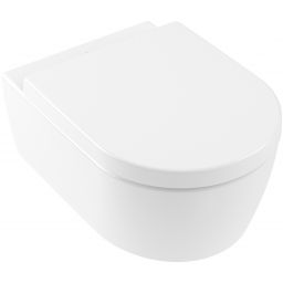 Villeroy & Boch Avento zestaw miska WC wisząca bez kołnierza z deską wolnoopadającą Weiss Alpin (5656R001, 9M77C101)