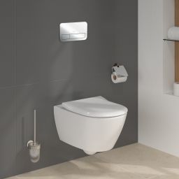 Zestaw Villeroy & Boch Subway 2.0 Combi-Pack stelaż podtynkowy miska WC wisząca z deską i przycisk chrom połysk (92242700, 5614R2R1, 92249061)