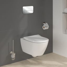 Zestaw Villeroy & Boch Subway 2.0 Combi-Pack stelaż podtynkowy miska WC wisząca z deską i przycisk chrom połysk (92242700, 5614R201, 92249061)