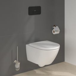 Zestaw Villeroy & Boch Subway 3..0 stelaż podtynkowy miska WC wisząca z deską i przycisk czarny mat (92242700, 4670TS01, 922490AN)