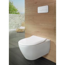 Villeroy & Boch Subway 2.0 Combi-Pack miska WC wisząca bez kołnierza CeramicPlus z deską wolnoopadającą Weiss Alpin 5614R2R1