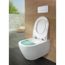 Villeroy & Boch Subway 2.0 Combi-Pack miska WC wisząca bez kołnierza CeramicPlus z deską wolnoopadającą Weiss Alpin 5614R2R1