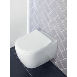 Villeroy & Boch Subway 2.0 Combi-Pack miska WC wisząca bez kołnierza CeramicPlus z deską wolnoopadającą Weiss Alpin 5614R2R1