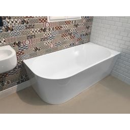 Aqualine Tibera wanna wolnostojąca 170x80 cm przyścienna narożna prawa biała E1015