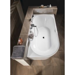 Aqualine Tibera wanna wolnostojąca 170x80 cm przyścienna narożna prawa biała E1015