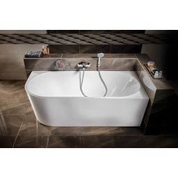 Aqualine Tibera wanna wolnostojąca 170x80 cm przyścienna narożna prawa biała E1015
