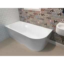 Aqualine Tibera wanna wolnostojąca 170x80 cm przyścienna narożna lewa biała E1026