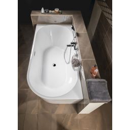 Aqualine Tibera wanna wolnostojąca 170x80 cm przyścienna narożna lewa biała E1026