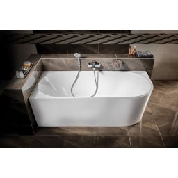 Aqualine Tibera wanna wolnostojąca 170x80 cm przyścienna narożna lewa biała E1026