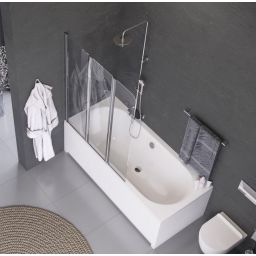 Axel parawan nawannowy 120 cm 3-częściowy chrom połysk/szkło przezroczyste KAAX.1309.1200.LE