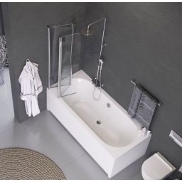 Axel parawan nawannowy 120 cm 3-częściowy chrom połysk/szkło przezroczyste KAAX.1309.1200.LE