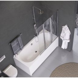 Axel parawan nawannowy 120 cm 3-częściowy chrom połysk/szkło przezroczyste KAAX.1309.1200.PR