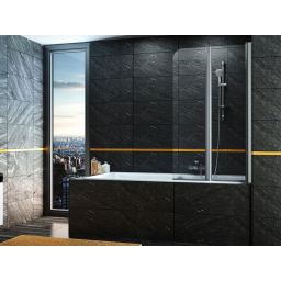 Axel Fliper parawan nawannowy 80 cm 2-częściowy chrom połysk/szkło przezroczyste KAAX.1309.800.PR