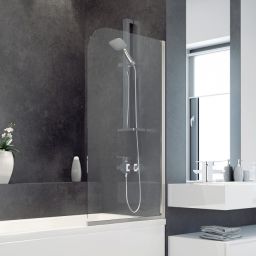 Besco Ambition 1 parawan nawannowy 75x130 cm jednoskrzydłowy szkło przezroczyste PA-1S-CZ