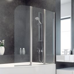 Besco Ambition 3 parawan nawannowy 123,5x139 cm trzyskrzydłowy szkło przezroczyste PA-3S
