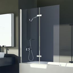 Besco Lumix parawan nawannowy 100x145 cm dwuskrzydłowy szkło przezroczyste PL-2S