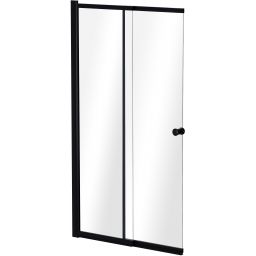 Besco Easy Slide Black parawan nawannowy 100x150 cm 2-częściowy czarny/szkło przezroczyste PESB-2S