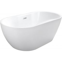 Besco Navia wanna wolnostojąca 140x75 cm biała/maskownice chrom #WAS-140-N