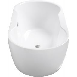 Besco Navia wanna wolnostojąca 140x75 cm biała/maskownice chrom #WAS-140-N