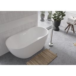 Besco Navia wanna wolnostojąca 140x75 cm biała/maskownice chrom #WAS-140-N