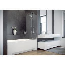 Besco Ambition 1 parawan nawannowy 75x130 cm jednoskrzydłowy szkło przezroczyste PA-1S-CZ