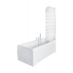 Besco Ambition 1 parawan nawannowy 75x130 cm jednoskrzydłowy szkło przezroczyste z motywem PA-1S