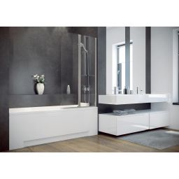 Besco Ambition 2 parawan nawannowy 80,5x140 cm dwuskrzydłowy szkło przezroczyste PA-2S