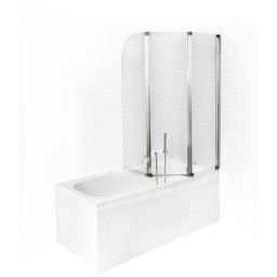 Besco Ambition 3 parawan nawannowy 123,5x139 cm trzyskrzydłowy szkło przezroczyste PA-3S