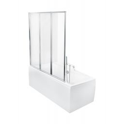 Besco Ambition Premium 3 parawan nawannowy 130x140 cm trzyskrzydłowy szkło przezroczyste PAP-3S