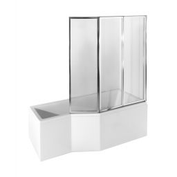 Besco Ambition Premium 3 parawan nawannowy 130x140 cm trzyskrzydłowy szkło przezroczyste PAP-3S