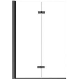 Besco Lumix parawan nawannowy 100 cm 2-częściowy gun metal szczotkowany/szkło przezroczyste PLGM-2S