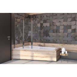 Besco Prime 3 parawan nawannowy 120x140 cm trzyczęściowy szkło przezroczyste PNP-3S