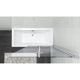 Besco Prestigio parawan nawannowy 80x150 cm dwuskrzydłowy szkło przezroczyste PP-2S